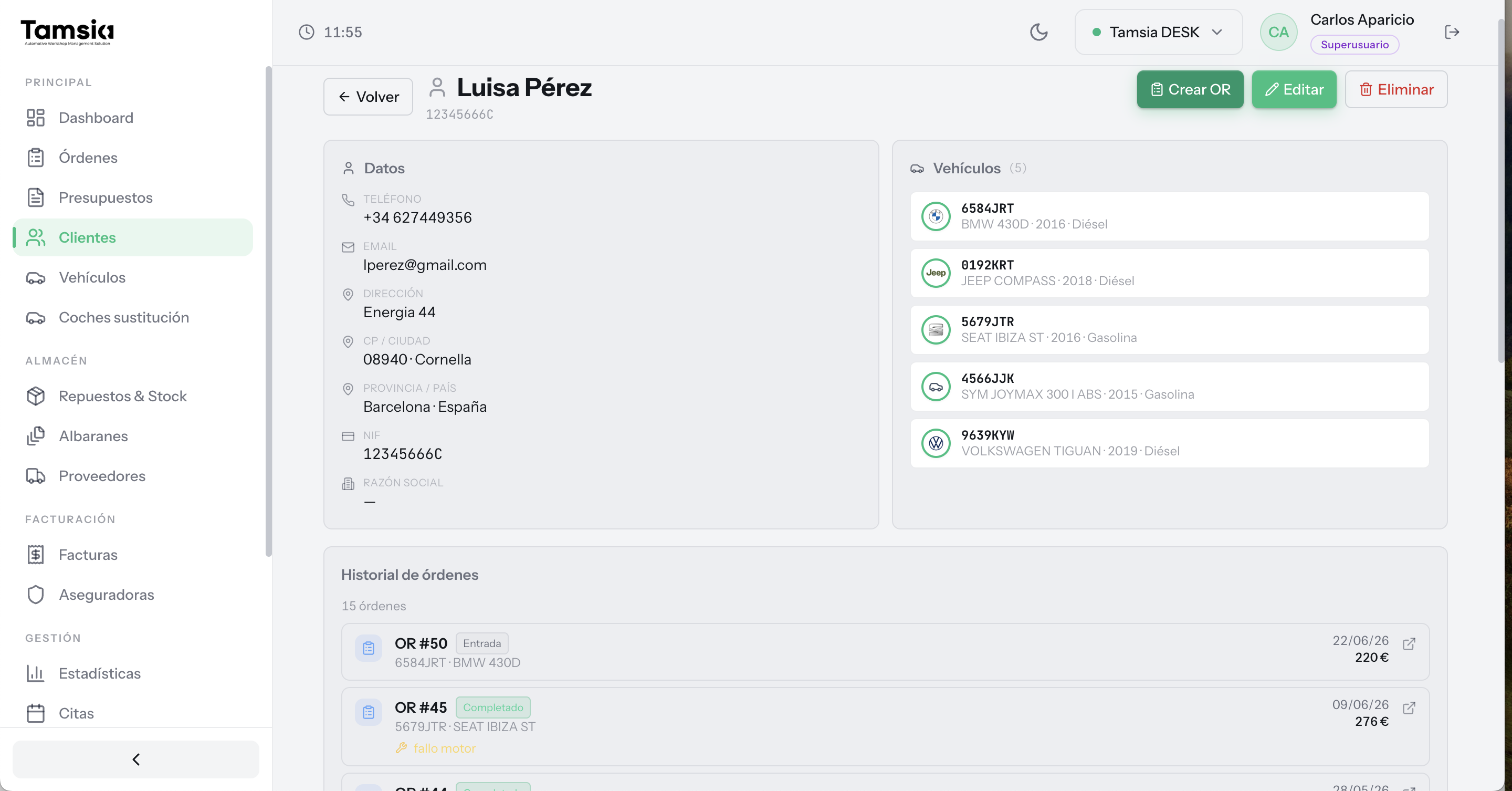 Base de datos de clientes