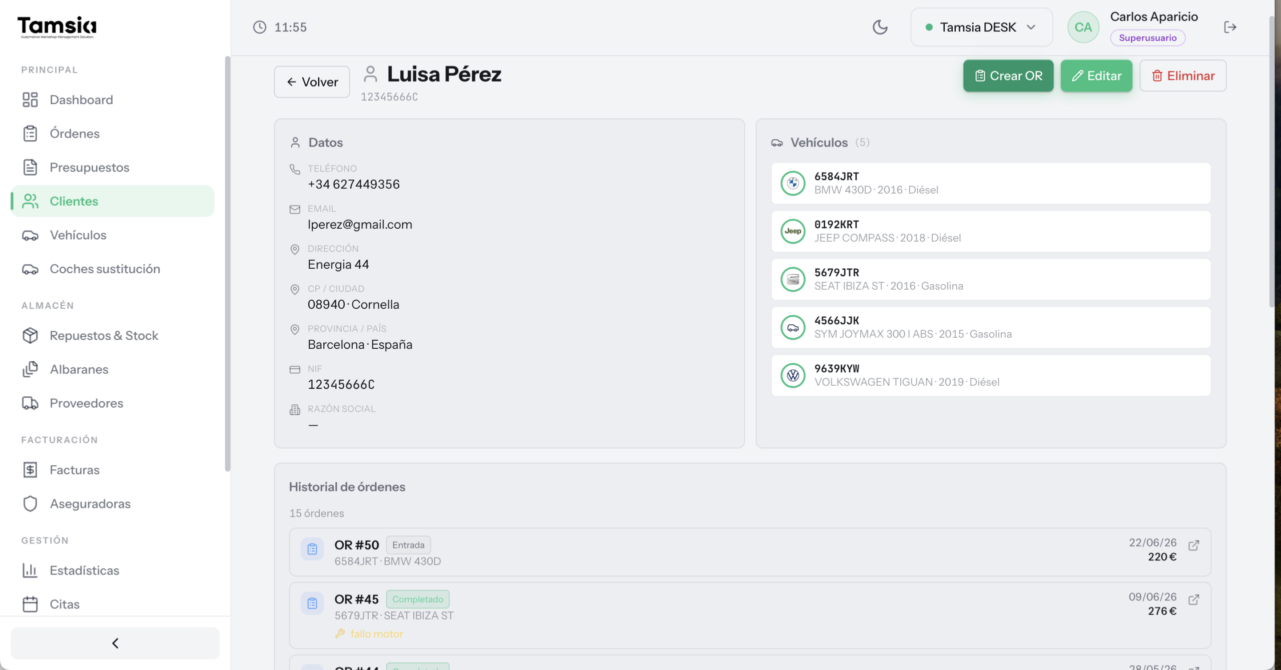 Base de datos de clientes